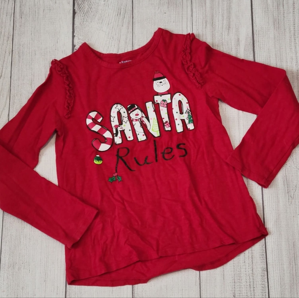 Festive Kids Red Long Sleeve Santa Shirt